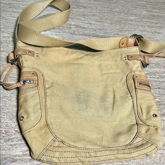 Fossil khaki shoulder/ crossbody bag with studs - Picture 6 of 16